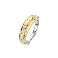 Ti Sento Yellow Gold Plated Cubic Zirconia Scatter Ring 12363ZY (56) - Michael Jones Jeweller