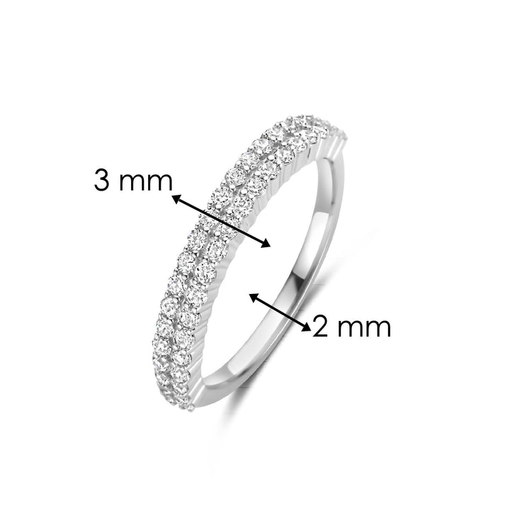 Ti Sento Cubic Zirconia Double Row Ring 12366Z (56) - Michael Jones Jeweller