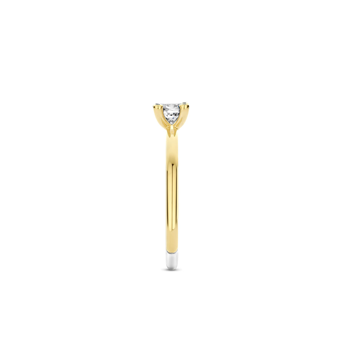 Ti Sento Yellow Gold Plated Cubic Zirconia Solitaire Ring 12367ZY (56) - Michael Jones Jeweller