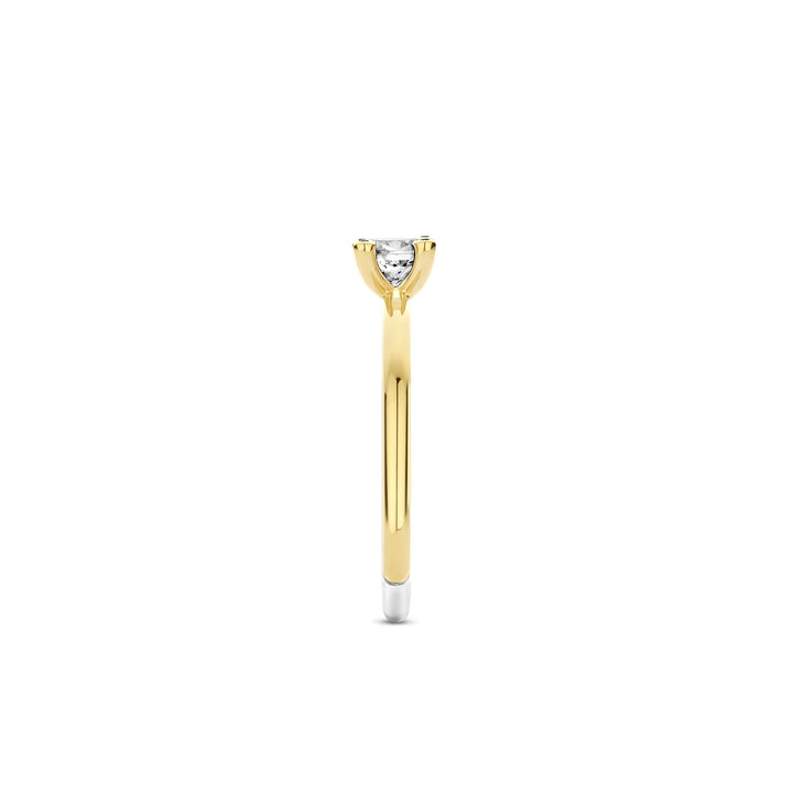 Ti Sento Yellow Gold Plated Cubic Zirconia Solitaire Ring 12367ZY (56)