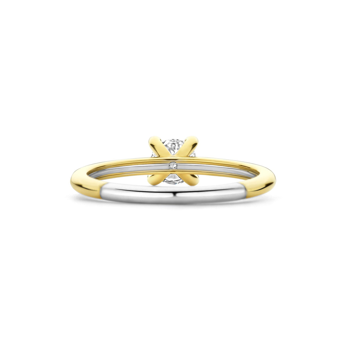 Ti Sento Yellow Gold Plated Cubic Zirconia Solitaire Ring 12367ZY (56) - Michael Jones Jeweller