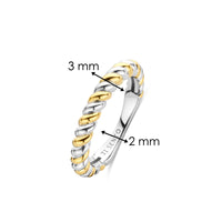 Ti Sento Yellow Gold Plated Twisted Ring 12378SY (54)