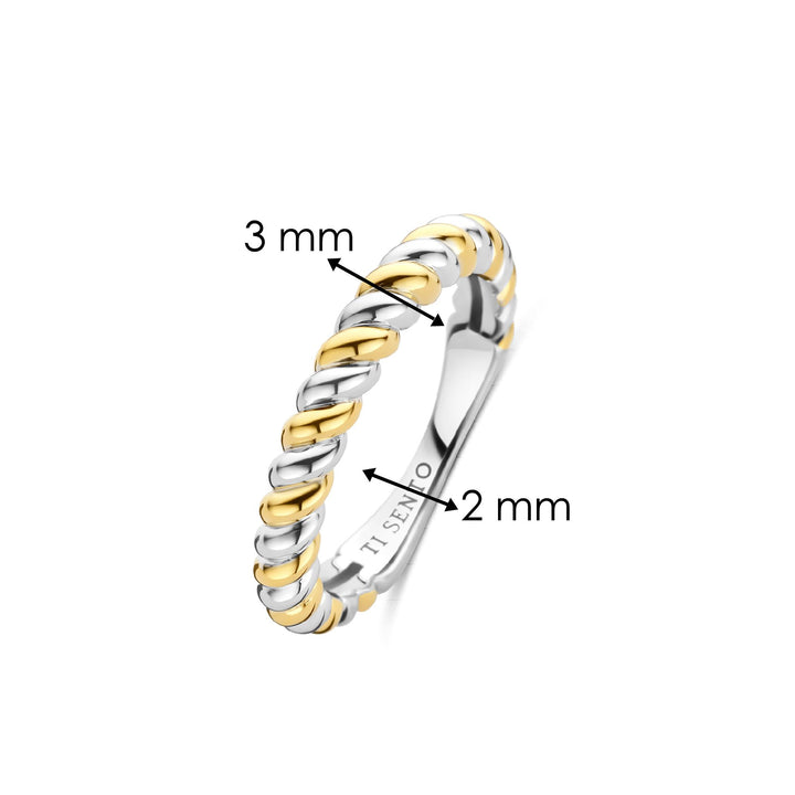 Ti Sento Yellow Gold Plated Twisted Ring 12378SY (54)