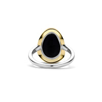 Ti Sento Yellow Gold Plated Black Crystal Pebble Ring 12386BY (56) - Michael Jones Jeweller