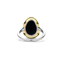 Ti Sento Yellow Gold Plated Black Crystal Pebble Ring 12386BY (56)