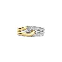 Ti Sento Yellow Gold Plated Cubic Zirconia Intertwined Ring 12394ZY (56)