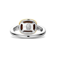 Ti Sento Yellow Gold Plated Brown Crystal and Cubic Zirconia Ring 12398SQ (56)