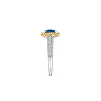 Ti Sento Yellow Gold Plated Dark Blue Crystal and Cubic Zirconia Ring 12399DB (54) - Michael Jones Jeweller