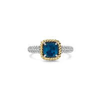 Ti Sento Yellow Gold Plated Dark Blue Crystal and Cubic Zirconia Ring 12399DB (54) - Michael Jones Jeweller