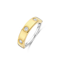 Ti Sento Yellow Gold Plated Cubic Zirconia Classic Ring 12403ZY (52) - Michael Jones Jeweller