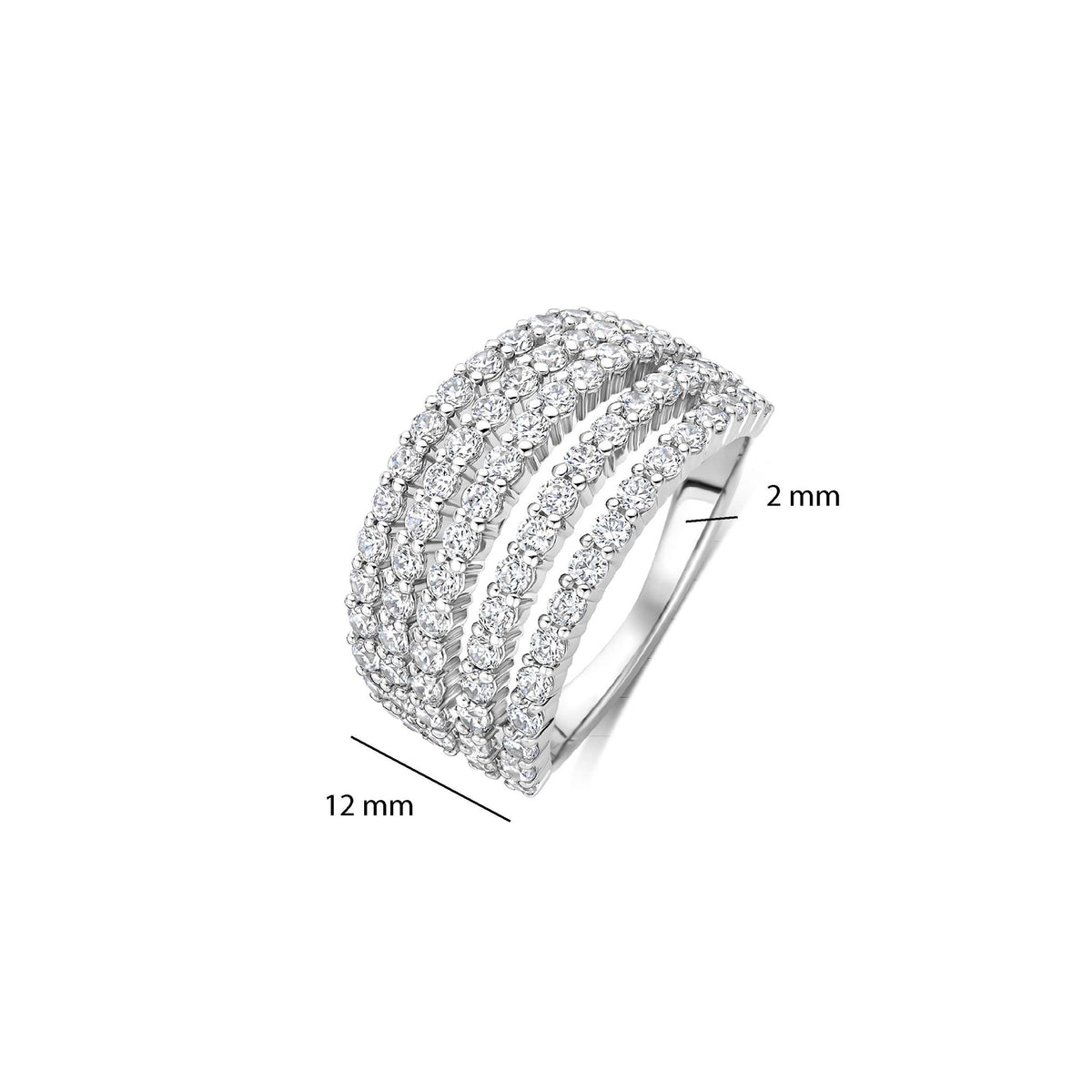 Ti Sento Cubic Zirconia Stardust Ring 12425ZI (58) - Michael Jones Jeweller