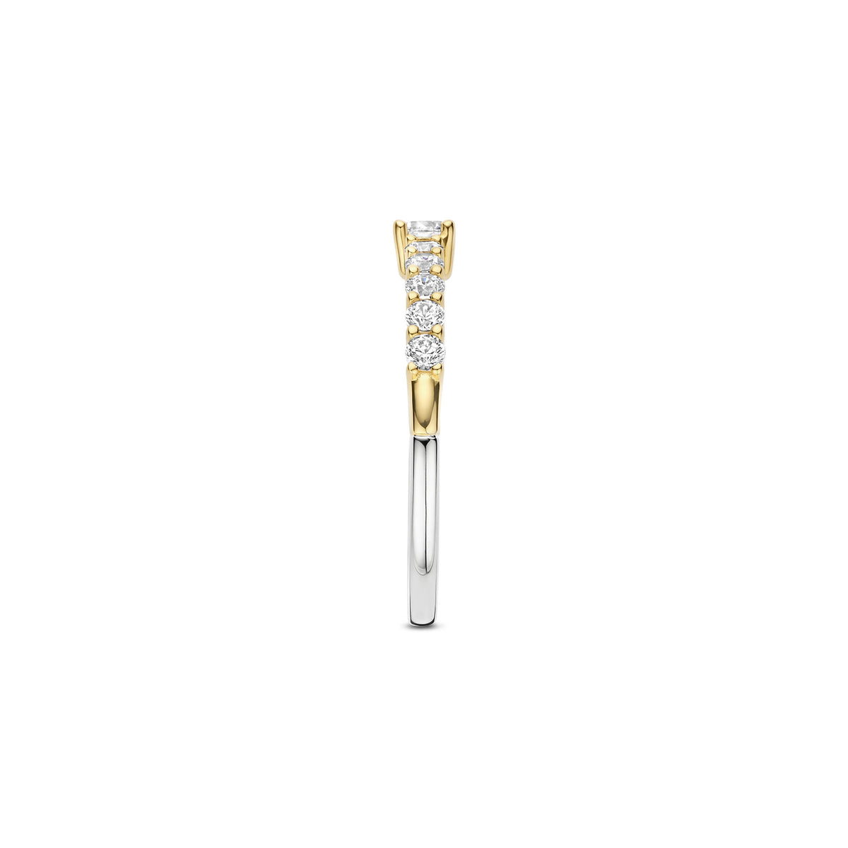 Ti Sento Yellow Gold Plated Cubic Zirconia Tennis Ring 12429ZY (52) - Michael Jones Jeweller