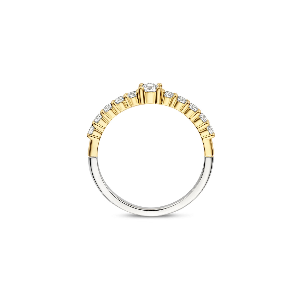 Ti Sento Yellow Gold Plated Cubic Zirconia Tennis Ring 12429ZY (52) - Michael Jones Jeweller