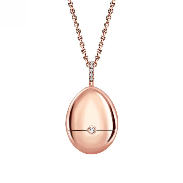 Fabergé Heritage Surprise Frog Pendant 18ct Rose Gold & Green Lacquer
