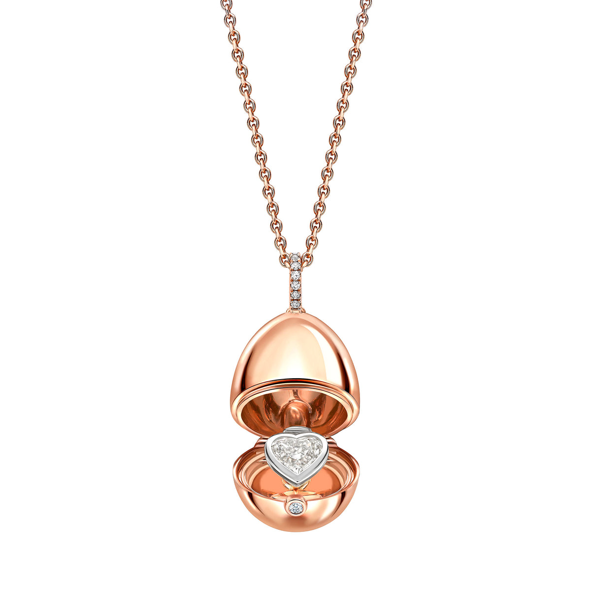 Fabergé Heritage Surprise Diamond Heart Pendant  18ct Rose Gold - Michael Jones Jeweller