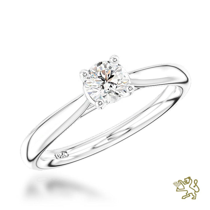 Petite Open Tulip Solitaire 0.20ct F SI Diamond Platinum Ring