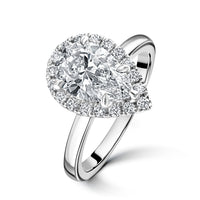 2.00ct Laboratory Grown Pear Cut Diamond Platinum Cluster Ring