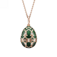 Fabergé Heritage Surprise Elephant Pendant 18ct Rose Gold Green Guilloché Enamel