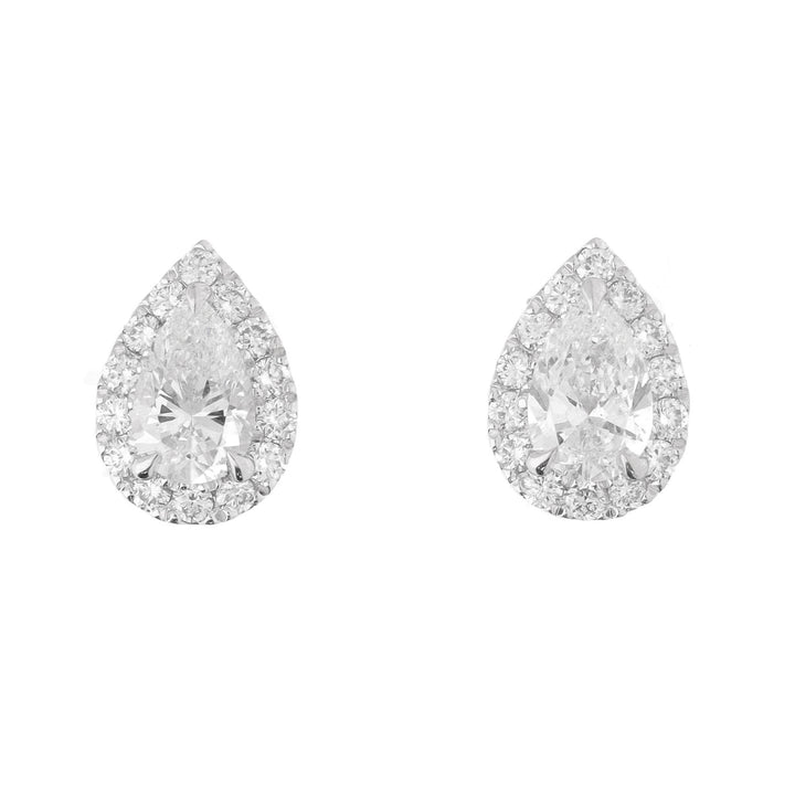 2.00ct Laboratory Grown Diamond 18ct White Gold Cluster Stud Earrings