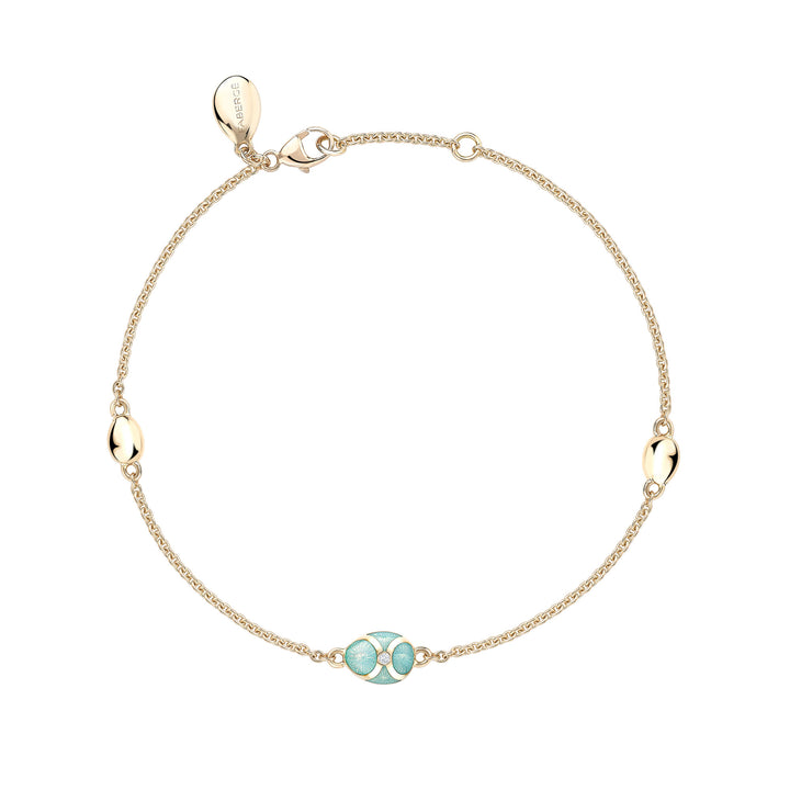 Fabergé Heritage Yellow Gold Turquoise Guilloché Enamel Chain Bracelet