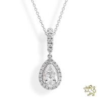 Skye Pear 0.90ct F SI1 Diamond Platinum Pendant