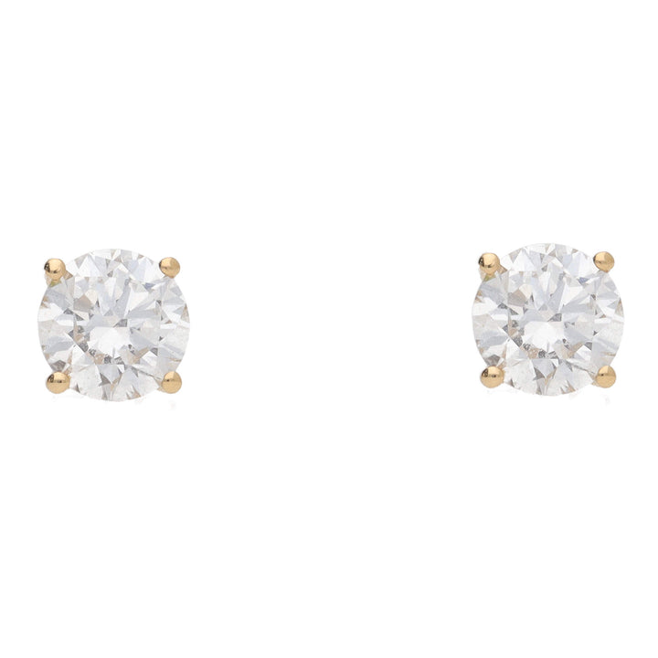 Laboratory Grown 2.00ct Diamond 18ct Yellow Gold Stud Earrings