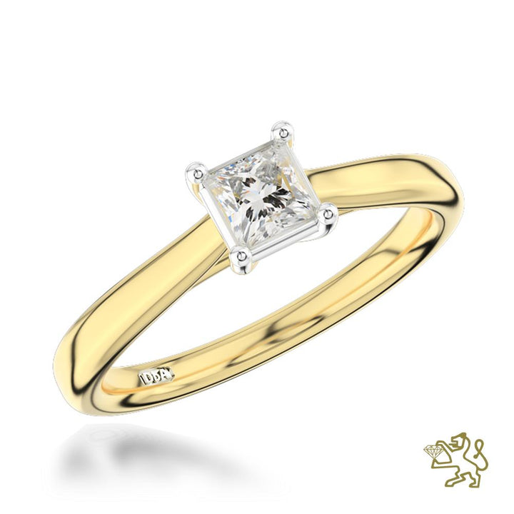 Classic Princess Solitaire 0.30ct G VS1 Diamond Yellow Gold/Platinum Ring