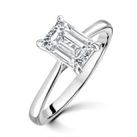 Laboratory Grown 1.50ct Emerald Cut Diamond Platinum Solitaire Ring