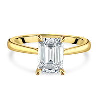 Laboratory Grown 2.05ct Emerald Cut Diamond 18ct Yellow Gold Solitaire Ring