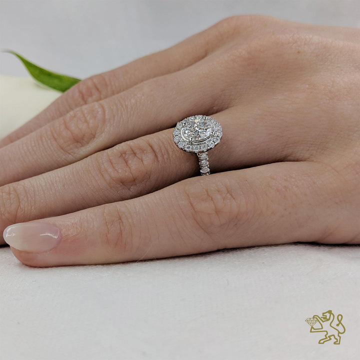 Skye Oval Halo 0.50ct E VS2 Diamond Platinum Ring - Michael Jones Jeweller