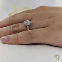 Skye Halo 0.31ct F SI1 Diamond Platinum Ring