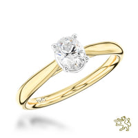Classic Oval Solitaire 0.42ct D VS1 Diamond Yellow Gold/Platinum Ring