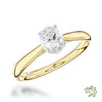 Classic Oval Solitaire 0.50ct F SI1 Diamond Yellow Gold/Platinum Ring