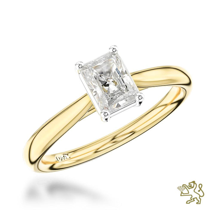 Classic Radiant Solitaire 0.71ct G VS1 Diamond Yellow Gold/Platinum Ring