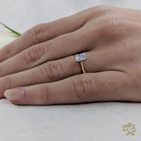 Classic Radiant Solitaire 0.71ct G VS1 Diamond Yellow Gold/Platinum Ring