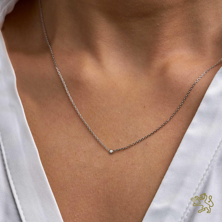 Portfolio Necklace 1 0.05ct Diamond Silver Necklace - Michael Jones Jeweller
