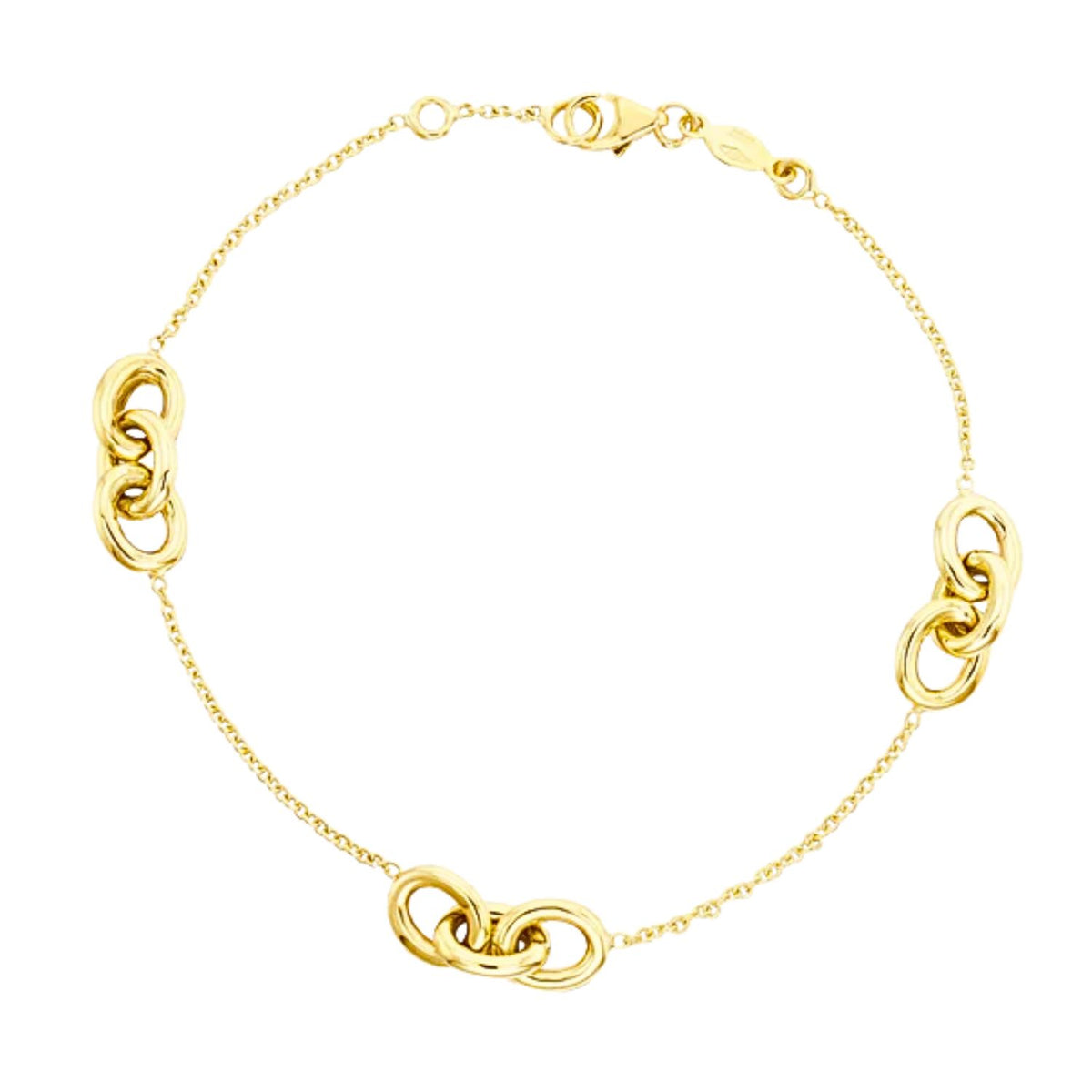 Triple Link 9ct Yellow Gold Bracelet - Michael Jones Jeweller