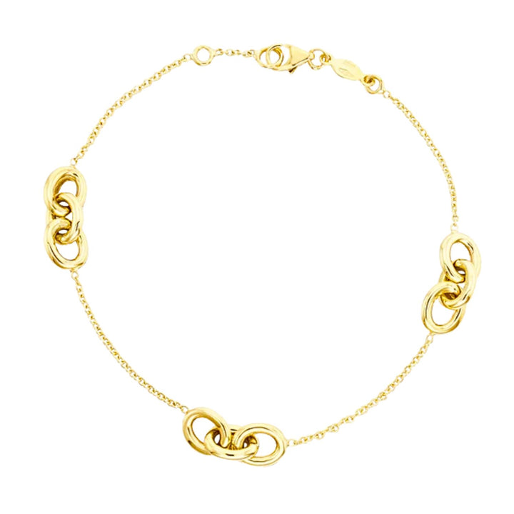 Triple Link 9ct Yellow Gold Bracelet
