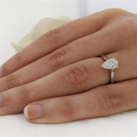 Classic Pear Solitaire 1.00ct Diamond Platinum Ring