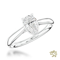 Classic Pear Solitaire 1.00ct Diamond Platinum Ring