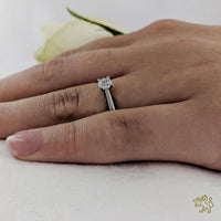 Open Tulip Solitaire 0.30ct E VS2 Diamond Platinum Ring - Michael Jones Jeweller