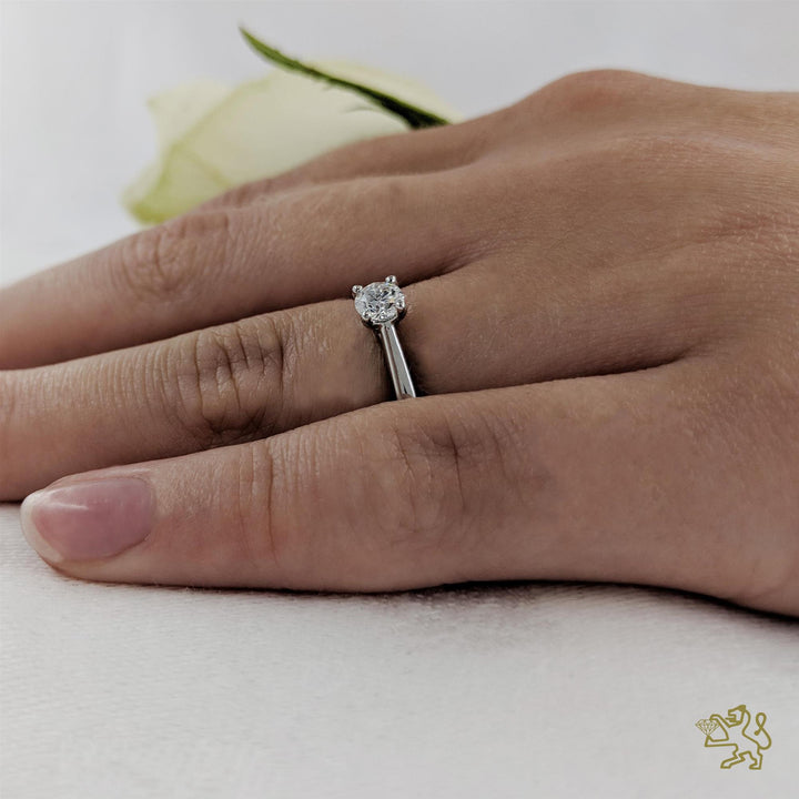 Open Tulip Solitaire 0.30ct F VS2 Diamond Platinum Ring