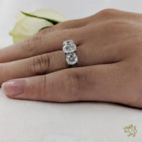 Trilogy Classic Three Stone 1.36ct G SI1 Diamond Yellow Gold/Platinum Ring - Michael Jones Jeweller