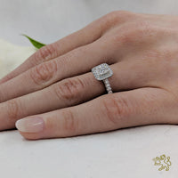 Skye Princess Halo 0.50ct D SI1 Diamond Platinum Ring - Michael Jones Jeweller