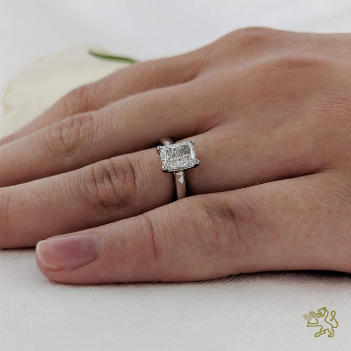 Classic Radiant Solitaire 0.50ct E SI1 Diamond Platinum Ring