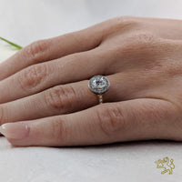 Dulcina Halo 0.50ct E SI1 Diamond Rose Gold/Platinum Ring