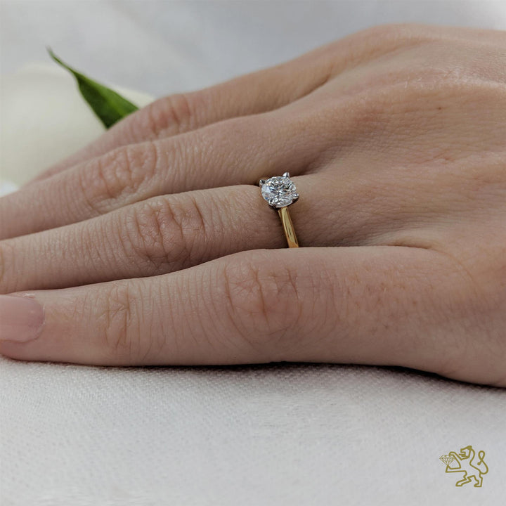 Open Tulip Solitaire 0.43ct D IF Diamond Yellow Gold/Platinum Ring