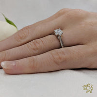 Open Tulip Solitaire 0.80ct G SI1 Diamond Platinum Ring - Michael Jones Jeweller