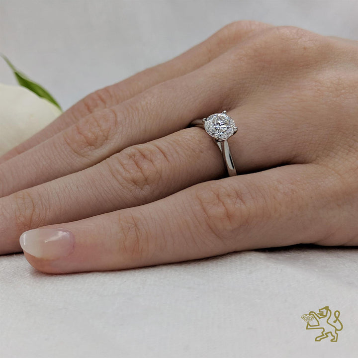 Open Tulip Solitaire 1.00ct E SI1 Diamond Platinum Ring - Michael Jones Jeweller