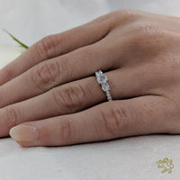 Skye Classic Three Stone 0.30ct F VS2 Diamond Platinum Ring - Michael Jones Jeweller